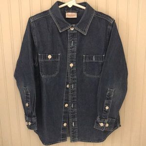 Boys denim, long sleeve button down shirt